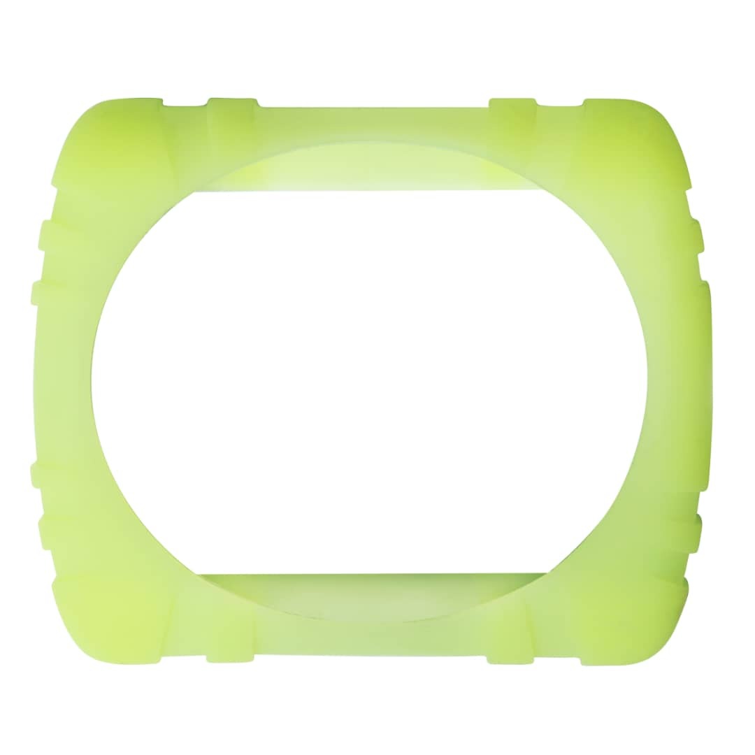 Green square wisdom protactive case frame with rounded corners on a white background