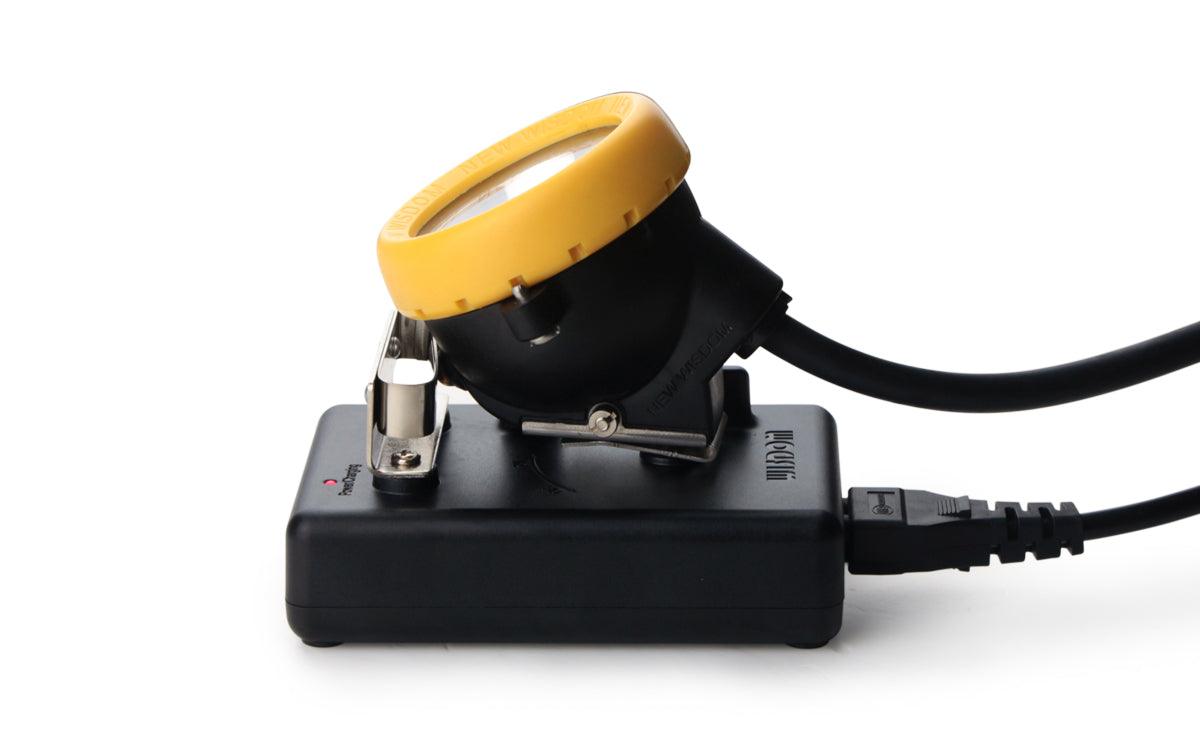 Wisdom KL8M Miners Cap Lamp while charging
