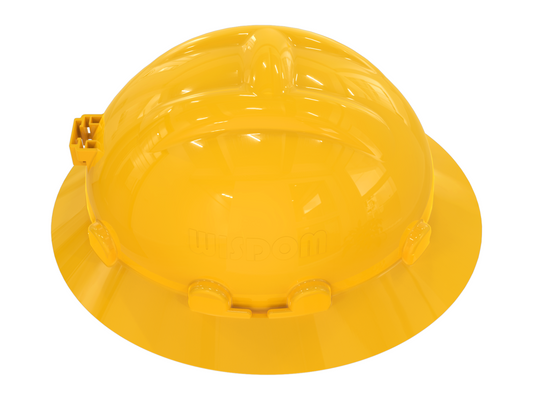 Yellow hard hat on a white background